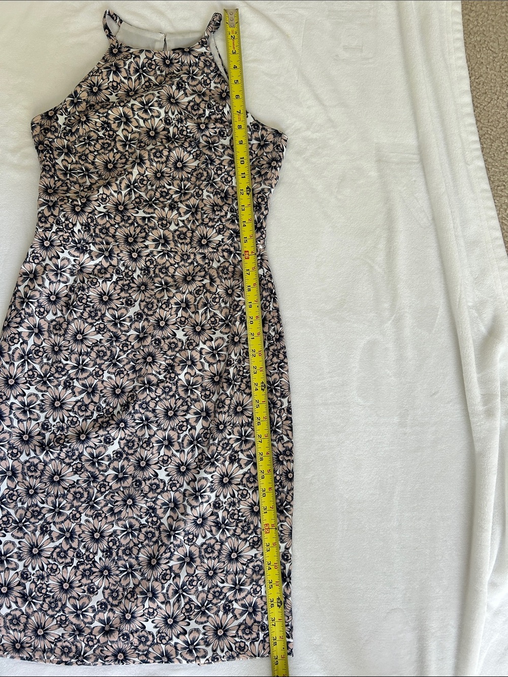 Banana Republic Floral Halter Midi Dress in Beige and Black - Picture 6 of 6